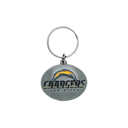 San Diego Chargers Pewter Oval Keychain