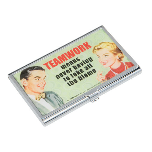 Teamwork means never having to take all the blame Business Card ID Case