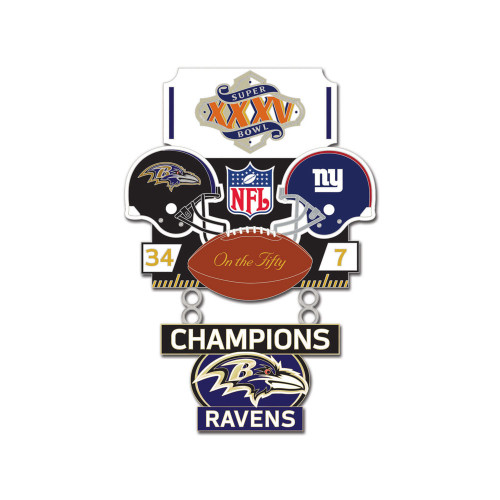 Super Bowl XXXV (35) Ravens vs. Giants Champion Lapel Pin