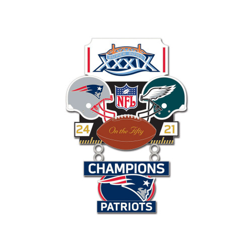 Super Bowl XXXIX (39) Patriots vs. Eagles Champion Lapel Pin