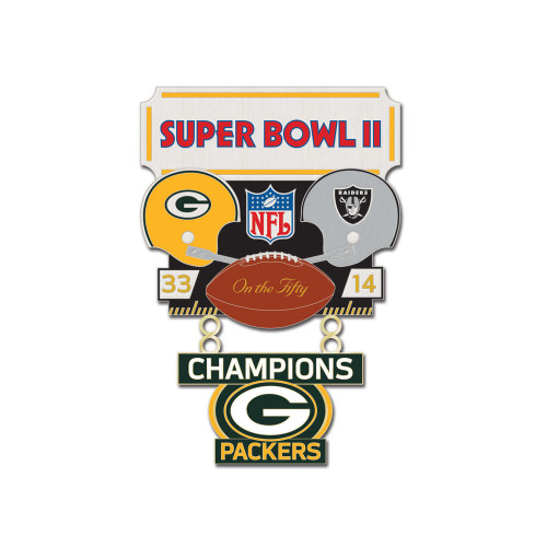 Super Bowl II (2) Packers vs. Raiders Champion Lapel Pin
