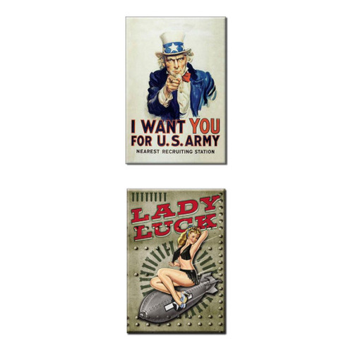 Lady Luck Uncle Sam Magnets