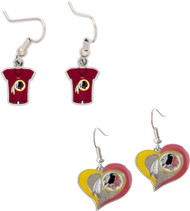 Washington Redskins Jersey and Swirl Heart Earrings