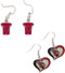 Arizona Cardinals Jersey and Swirl Heart Earrings