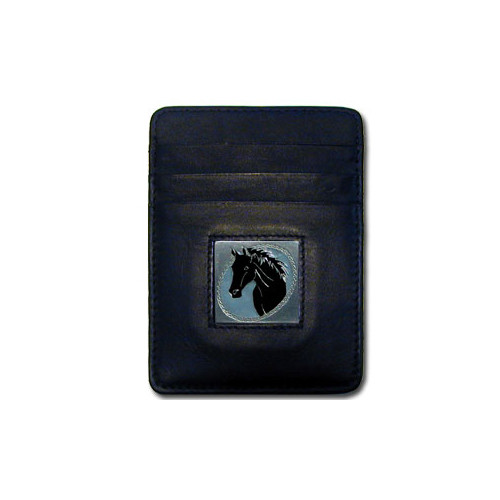 Horse Head Leather Money Clip Cardholder