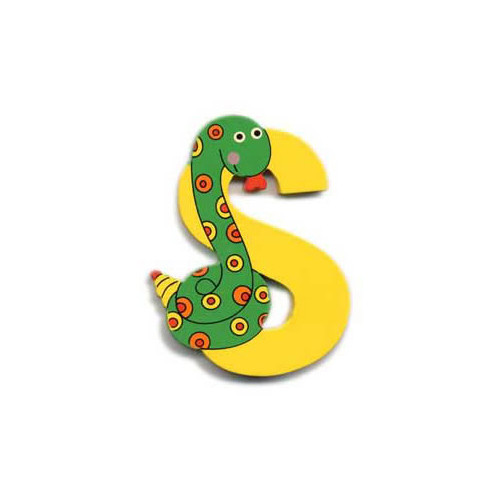 Wooden Snake Letter S Magnet by The Toy Workshop