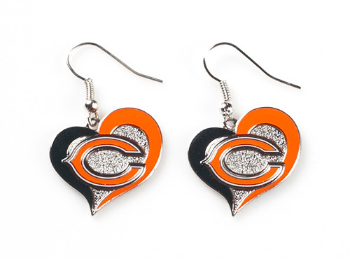 Chicago Bears Swirl Heart Earrings (2 Pack)