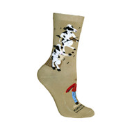 Cows Country Moosic Khaki Cotton Ladies Socks
