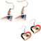 New England Patriots Logo and Swirl Heart Earrings