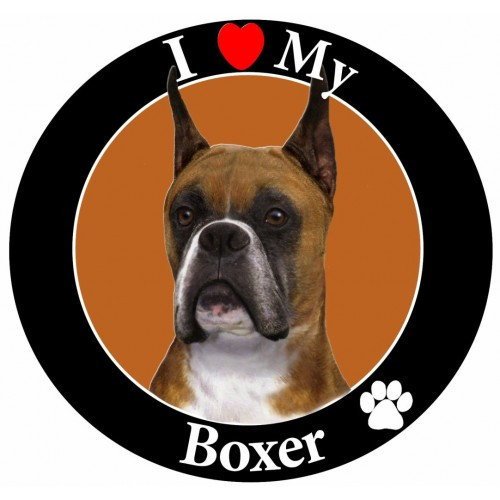 I Love My Cropped Boxer Magnet