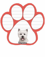 Westie Dog Paw Magnetic Note Pad