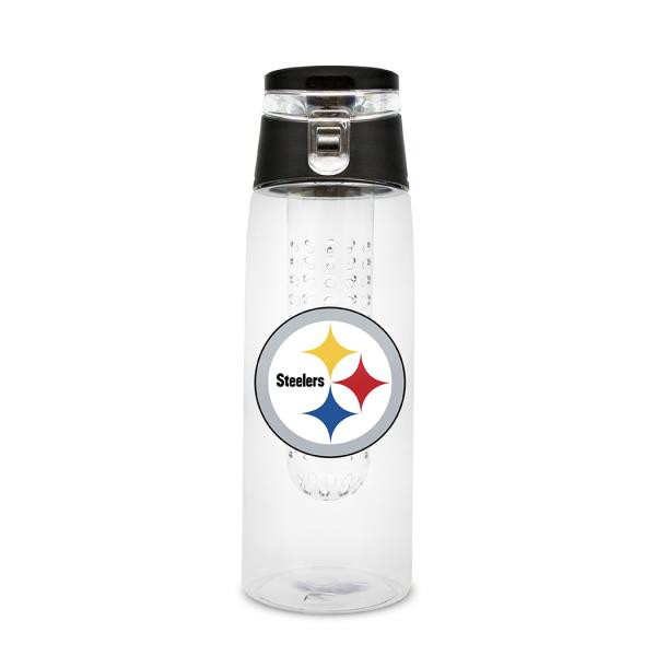 Pittsburgh Steelers 20 Oz Plastic Infuser Sport Bottle - Sunset Key Chains