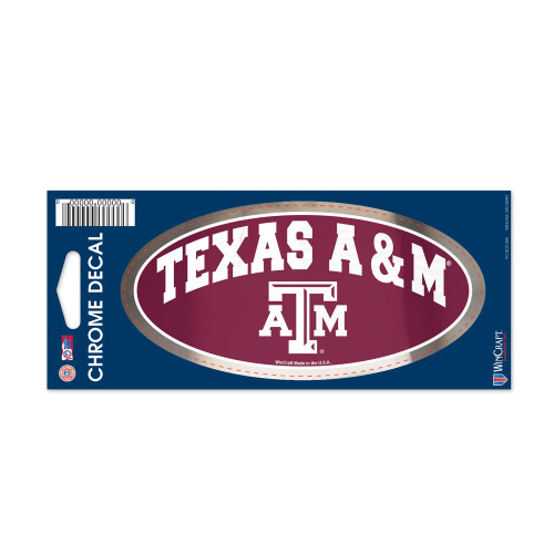 Texas A&M University 3" x 7" Chrome Decal