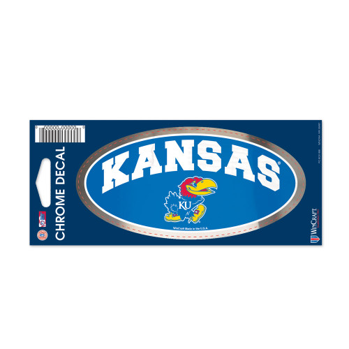 University Of Kansas 3" x 7" Chrome Decal