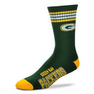 Green Bay Packers Large '4 Stripe' Deuce Socks