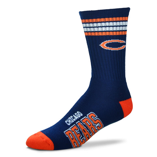 Chicago Bears Large '4 Stripe' Deuce Socks