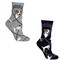 Jack Russell on Black and on Gray Large Cotton Socks (2 Pairs)