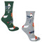 Bundle 2 Items: Rooster on Green and on Grey Large Cotton Socks