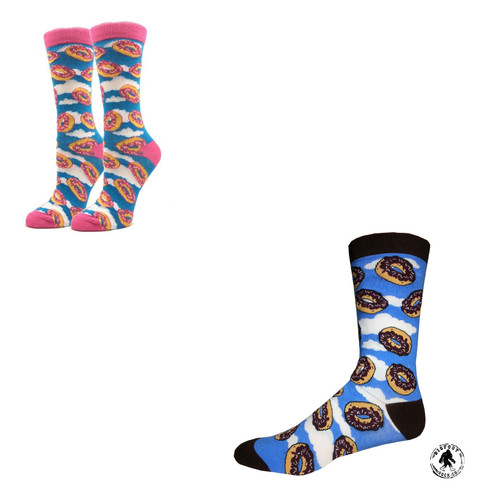 Bundle 2 Items: Raining Doughnuts One Size Fits Most Crew Socks