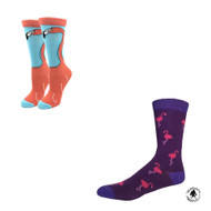 Bundle 2 Items: Flamingos One Size Fits Most Crew Socks