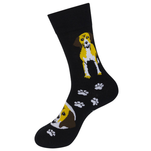 Beagle One Size Fits Most Black Socks