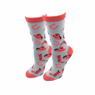 Cowgirl One Size Fits Most Grey Ladies Crew Socks