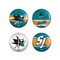 San Jose Sharks Buttons 4-Pack