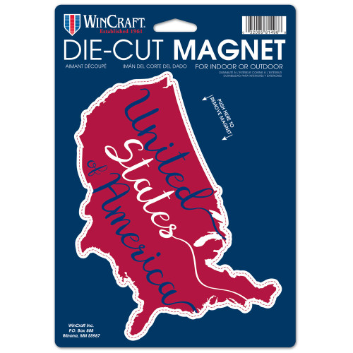 United State of America Map Die Cut 6.25" x 9" Car Magnet