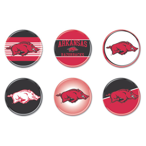 University of Arkansas Buttons 6-Pack