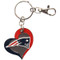 New England Patriots Swirl Heart Keychain
