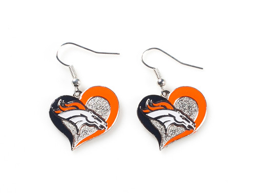 Seattle Seahawks Swirl Heart Earrings