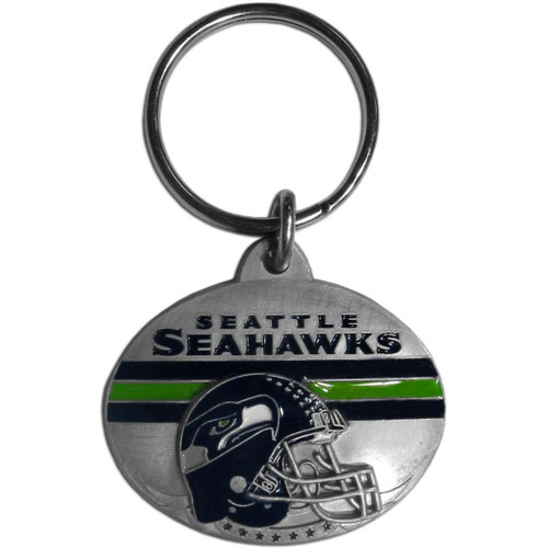 Seattle Seahawks Pewter Oval Keychain