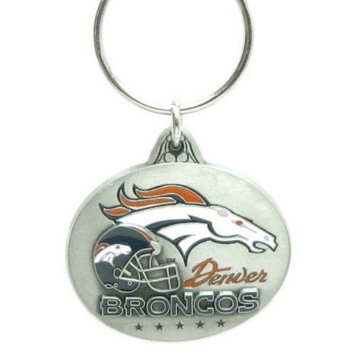 Denver Broncos Pewter Oval Keychain