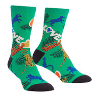 Wild Thing One Size Fits Most Green Ladies Crew Socks