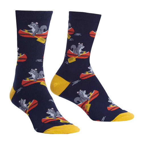 Mouse Keep On Paddling One Size Fits Most Dark Blue Ladies Crew Socks