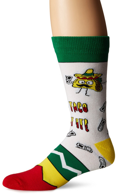 Lets Taco Bout IT White One Size Fits Most Crew Socks