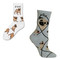 Pug on White and on Gray Medium Socks