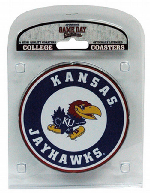 University of Kansas Coaster Set with Team Logo (Set of 4)