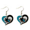 San Jose Sharks  Swirl Heart Earrings