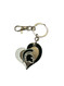 Michigan State Swirl Heart Keychain