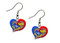 University of Kansas Swirl Heart Earrings