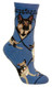 German Shepherd Dog Blue Large Cotton Socks