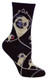 Pug Dog Black Cotton Ladies Socks