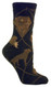 Chocolate Lab Dog Black Cotton Ladies Socks