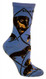 Black Dachshund Dog Blue Cotton Ladies Socks