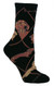 Red Dachshund Dog Black Cotton Ladies Socks