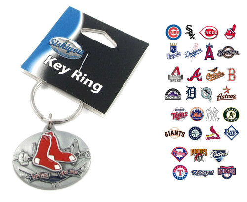 MLB Sculpted Oval Keychain - Choose Your Team