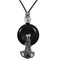 Dragon & Stone Adjustable Cord Necklace with Onyx Colored Disc