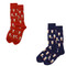 Bundle 2 Items: Sake Bomb Navy Blue and Red Mens Crew Socks