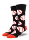 Baseball Out to the Ballgame One Size Fits Most Black Mens Socks